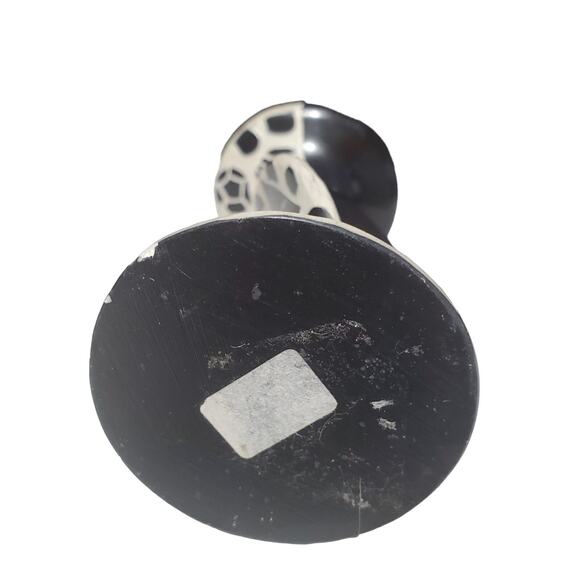 Earthbound Trading Co Ceramic Swirl Candlestick Elephant Lion Paw Made In Kenya - Picture 6 of 10